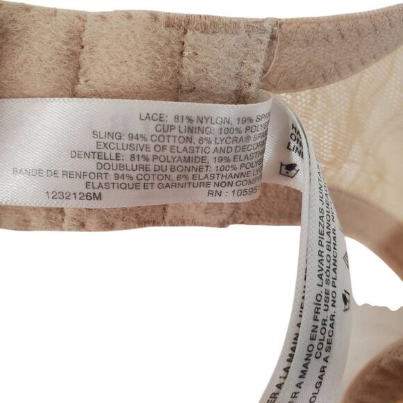 Natori Private Luxuries Underwire Lace Overlay Nursing Bra Nude Size 38 C - Picture 9 of 12